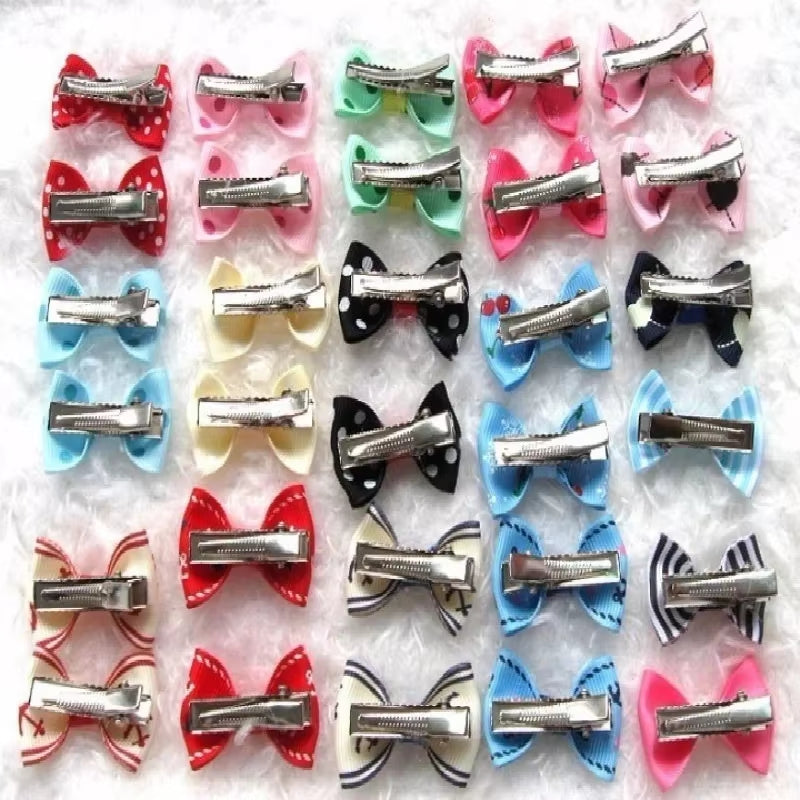 5PCS Lot Colorful Bow Hairpin for Cats Dog Headdress Hair Bows Dog Pet Accessories Puppy Accessories Color Random Kitten Collar