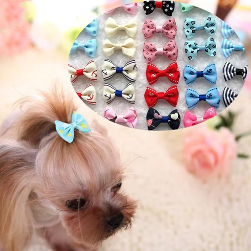 5PCS Lot Colorful Bow Hairpin for Cats Dog Headdress Hair Bows Dog Pet Accessories Puppy Accessories Color Random Kitten Collar