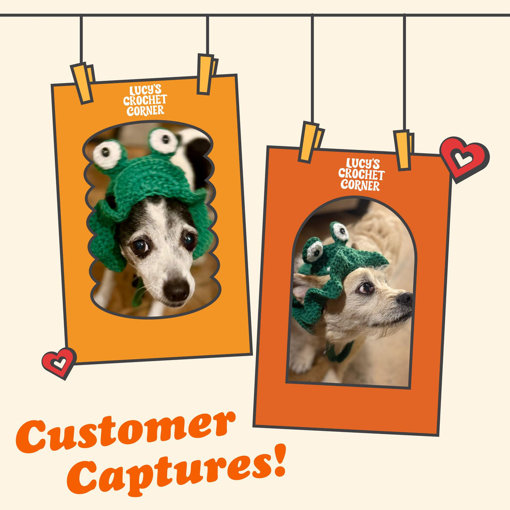 Frog Pet Hat (Hunter Green): Handcrafted Crochet Costume for Cats and Small Dogs